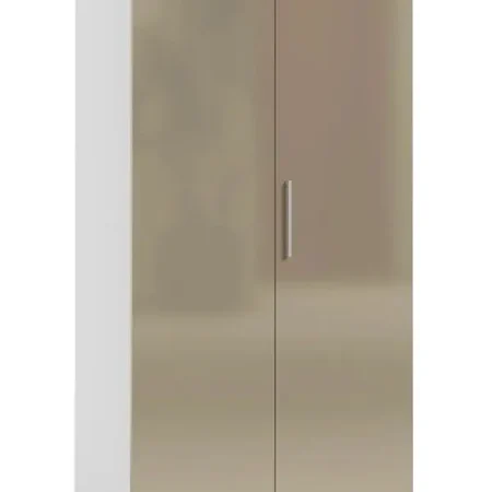 Dubbele kledingkast 100 cm voor bij bedkast 228 cm hoog taupe