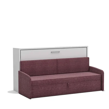 Eenpersoons bedkast met bank roze